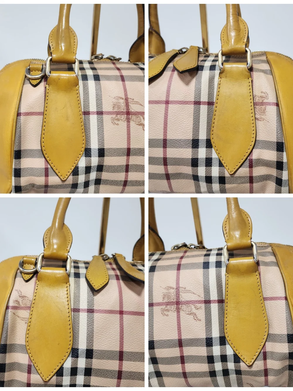 Burberry Haymarket Panel Blaze Bag Beige/Yellow